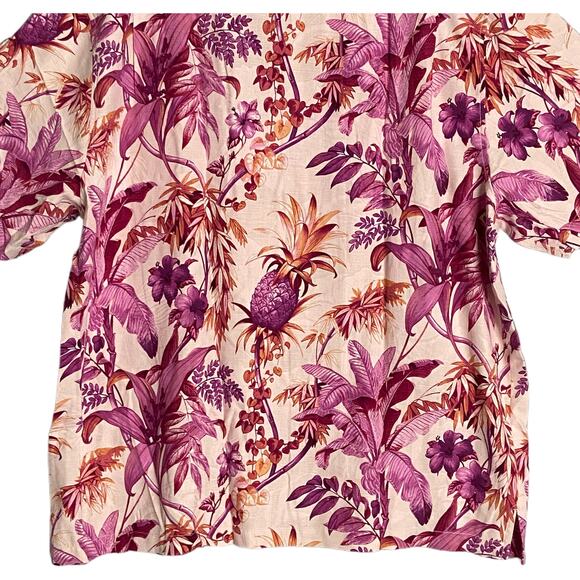 Tommy Bahama Men's XL "Garden of Hope & Courage" Silk Shirt Peach Floral NEW - Picture 8 of 11